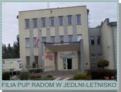 Zdjęcie przedstawia budynek, w którym mieści się Filia PUP w Jedlni-Letnisko