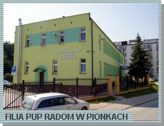 Zdjęcie przedstawia budynek, w którym mieści się Filia PUP w Pionkach